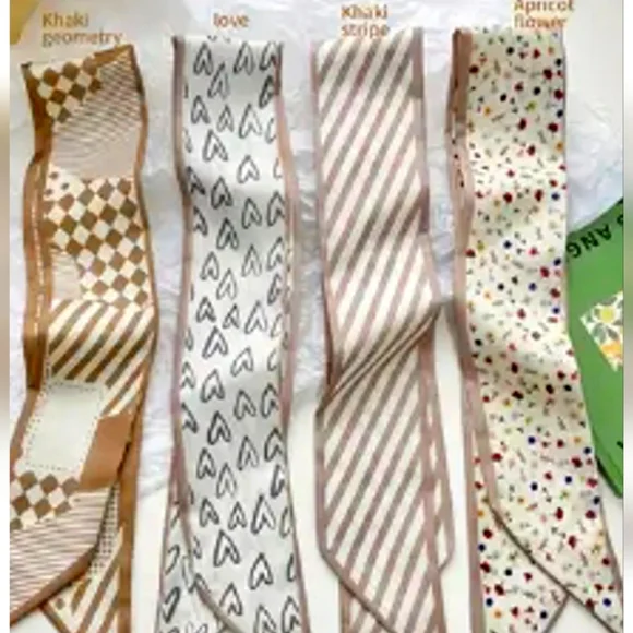 4pcs. Satin Printed Twillys/Scarves - Picture 1 of 6